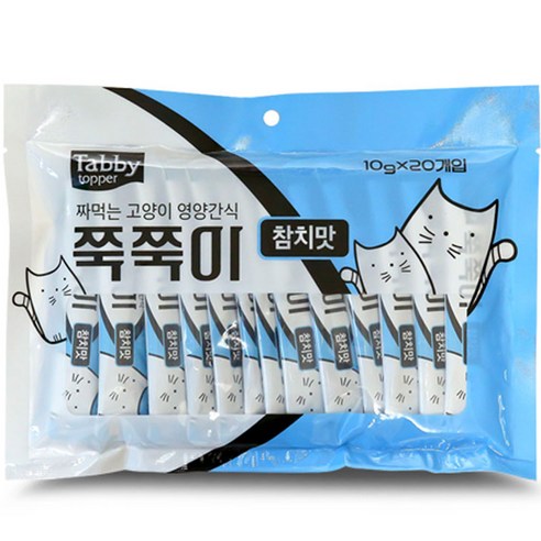 테비토퍼 고양이 쭉쭉이 짜먹는간식 20p, 참치, 200g, 5개