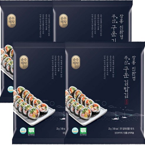 순수해작 친환경 구운 김밥김, 23g, 4개