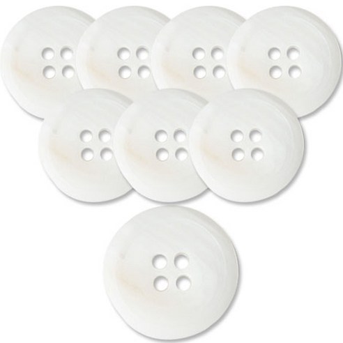 동대문단추왕 고급 무광 코트 가디건 단추 각시봉 15mm, 8개, 화이트