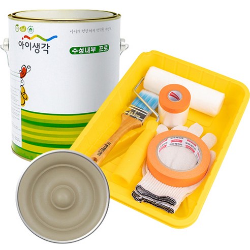 삼화페인트 아이생각 친환경 수성내부 프로 4L 도구세트, 밍크, 4000ml, 1개