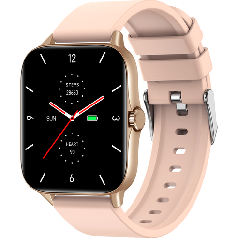 잇서 웨어러블 방수 스퀘어 스마트 워치, 로즈골드, 43mm, GPS