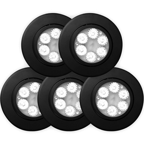 가온엘이디 LED 일체형 MR 5W 다운라이트 매입등 85 x 85 x 30 mm, 블랙(매입등), 5개