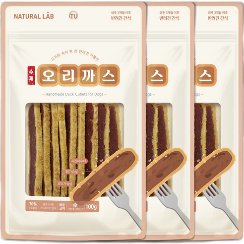 네츄럴랩 커틀릿 강아지간식, 오리, 100g, 3개