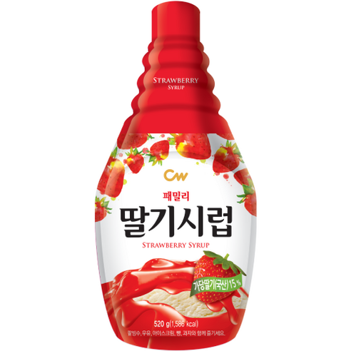 청우 패밀리 딸기시럽, 520g, 1개