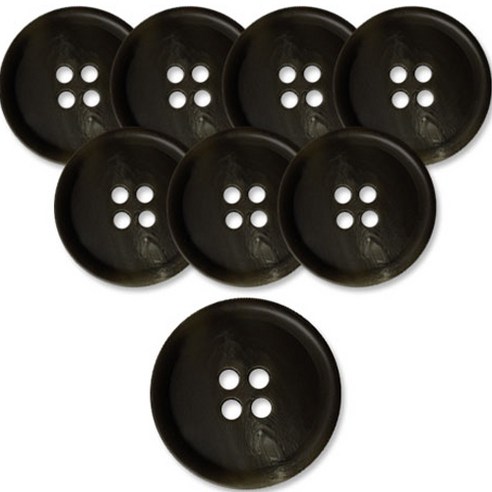 고급 무광 코트 가디건 단추 15mm, 카키워킹, 8개