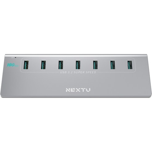 넥스트유 USB 3.2 GEN2 10G 7포트 유전원 알루미늄 USB허브 NEXT-337G2-10G, 혼합색상