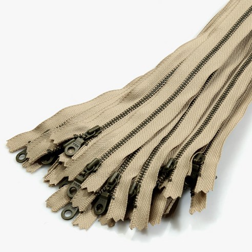 와이케이케이 청동지퍼 둥근고리 3호 15cm, 샌드그레이, 25개
