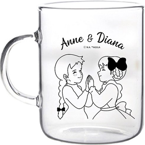 빨강머리앤 유리컵 320ml, 앤 다이애나, 1개