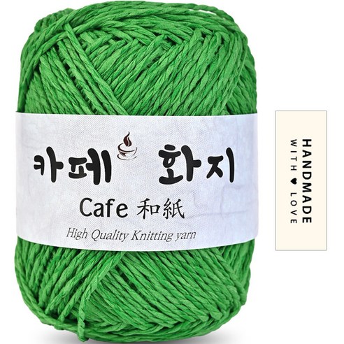 니뜨 카페화지 뜨개실 40g + 코튼라벨 세트, 1019 브라이트그린, 1세트