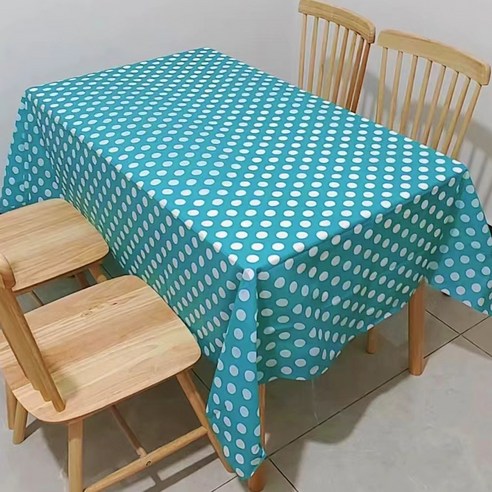 캐치 컬러풀 도트 파티 테이블보, 청록, 137 x 183 cm