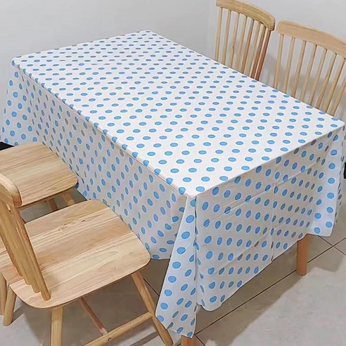 캐치 컬러풀 도트 파티 테이블보 2p, 화이트 블루, 137 x 183 cm