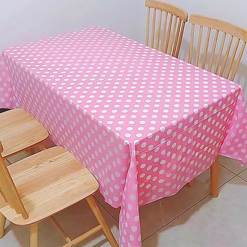 캐치 컬러풀 도트 파티 테이블보 4p, 핑크, 137 x 183 cm