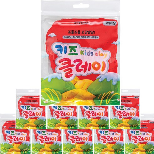키즈 클레이 10개, 빨강, 50g
