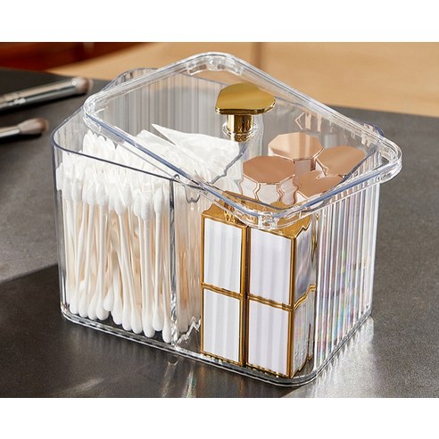 구디푸디 화장품 보관 하트 면봉 정리함, 1개