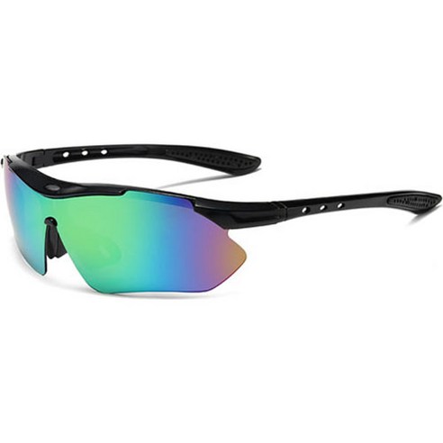 오칼루 평광 렌즈 스포츠 고글 선글라스, 그린 + 블랙 프레임