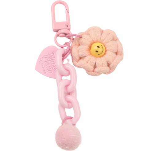 꼬까 빅 데이지 체인 자동차 키링, 핑크, 1개
