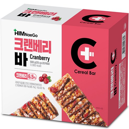 힘내고 크랜베리바, 25g, 20개