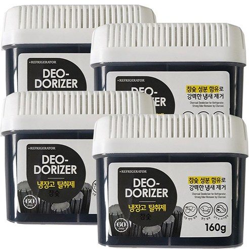 허브스토리 참숯젤 냉장고탈취제 본품, 160g, 4개