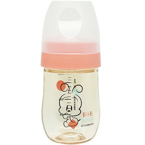 밥독 PPSU 베베쪽쪽 젖병, 코랄핑크, 180ml, 1개