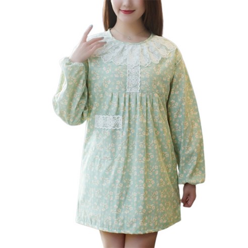 데이소이 편안한 스타일 긴팔 앞치마, C08, 1개