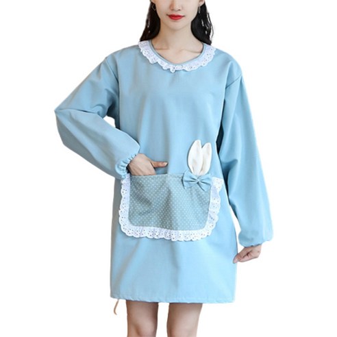 데이소이 편안한 스타일 긴팔 앞치마, C04, 1개