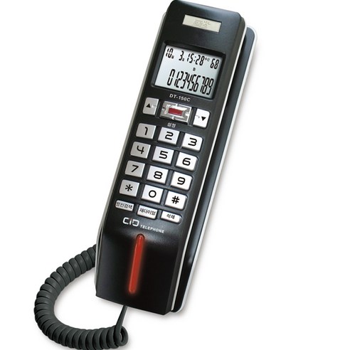 코러스 벽걸이 발신자 표시 유선 전화기 블랙, DT-150C 전화신점