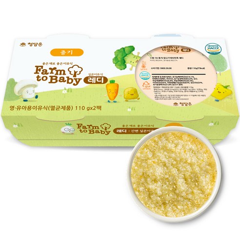 팜투베이비 레디 실온이유식 중기 닭고기비타민죽, 110g, 2개