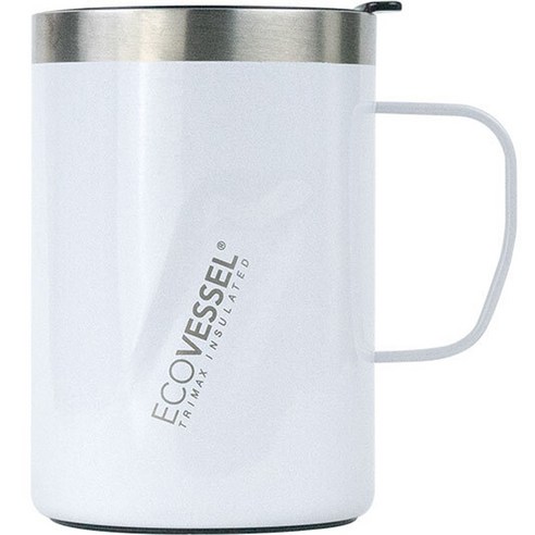 에코베슬 트랜짓 스텐 보온보냉 손잡이 머그컵, 화이트펄, 355ml, 1개
