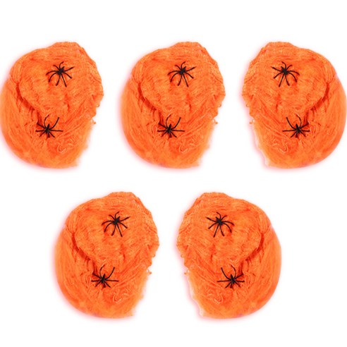 피앤비유니티 할로윈 거미줄 5종 세트, 02 오렌지, 1세트