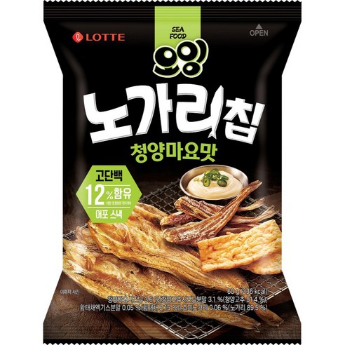 롯데웰푸드 오잉 노가리칩 청양마요맛, 60g, 16개