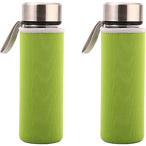 베이크 무지 물병 가방 360ml, 그린, 2개