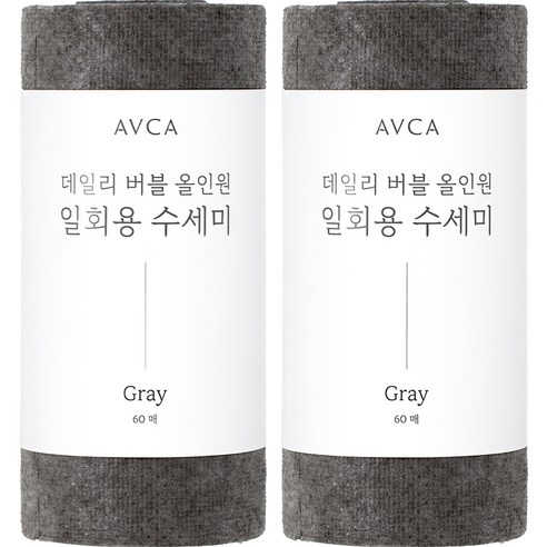 아브카 데일리 버블 올인원 일회용 수세미, 그레이, 60개입, 2개