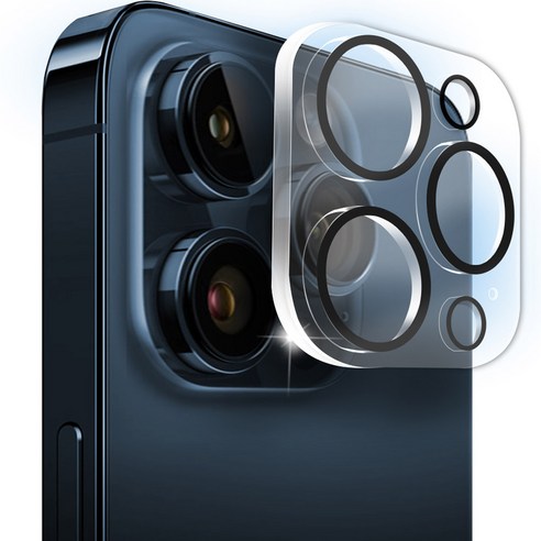 아이폰15 카메라  벤토사 아이폰 빛번짐 방지 카메라 렌즈 풀커버 강화유리 보호필름 2p 세트, 1세트