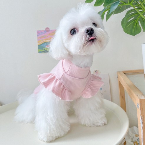 바이굄 강아지 나비프릴 티셔츠, 핑크
