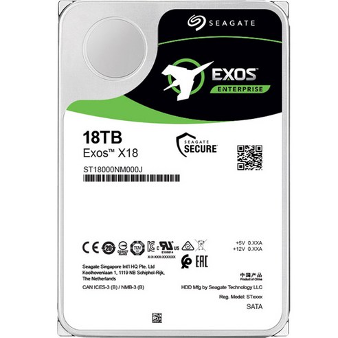 씨게이트 Exos X18 HDD, ST18000NM000J, 18TB 외장하드