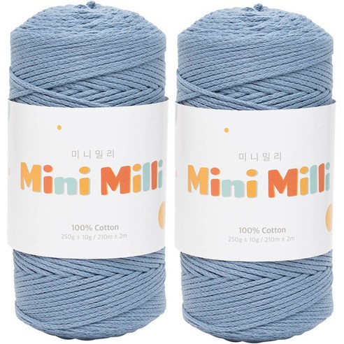 yarna 미니밀리 뜨개실 250g, 720 라이트인디고, 2개