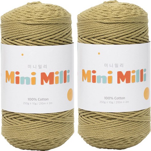 yarna 미니밀리 뜨개실 250g, 717 올리브, 2개