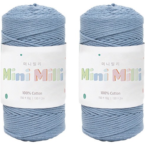 yarna 미니밀리 뜨개실 150g, 720 라이트인디고, 2개