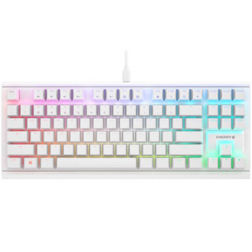 CHERRY 기계식 유선 텐키리스 키보드, WHITE, MX 1.1 RGB TKL  (적축), 적축
