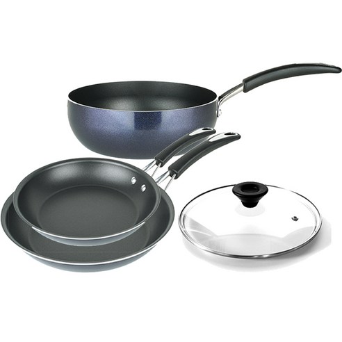마이어 래디언스 인덕션 멀티 프라이팬 세트 4개, 블루, 1세트, 팬 22cm + 팬 28cm + 멀티팬 24cm + 유리뚜껑 24cm