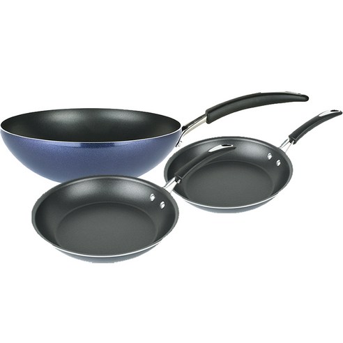 마이어 래디언스 인덕션 프라이팬 웍 세트 3개, 블루, 1세트, 팬 22cm + 팬 25cm + 볶음팬 28cm
