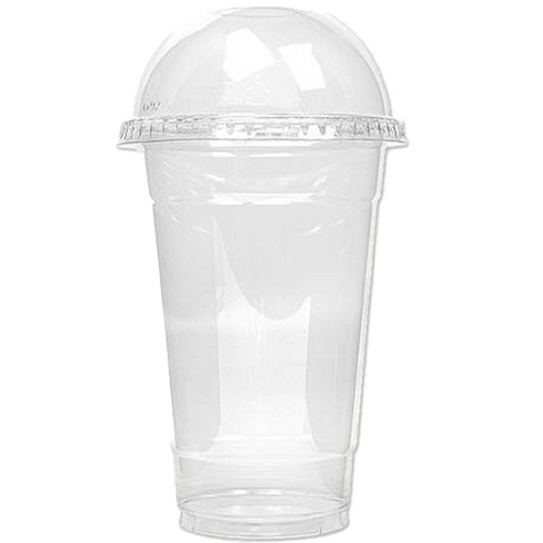 대경홈카페 투명 PET 아이스컵 + 돔뚜껑, 470ml, 1개입, 100개