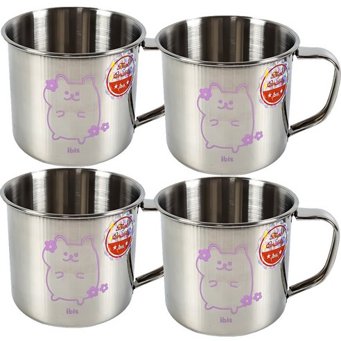 아이비스 스텐컵 250ml, 핑크 토끼, 4개
