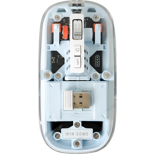 인썸 오비어스 블루투스 무소음 멀티페어링 투명 무선 마우스 Obvious, 블루