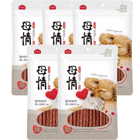 모정 강아지 장어 고기 져키, 140g, 5개