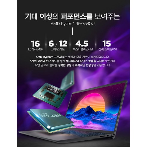 델 2024 인스피론 15 3535 라이젠5 라이젠 7000 시리즈, 카본 블랙, 512GB, 16GB, WIN11 Home, DN3535-W002KR