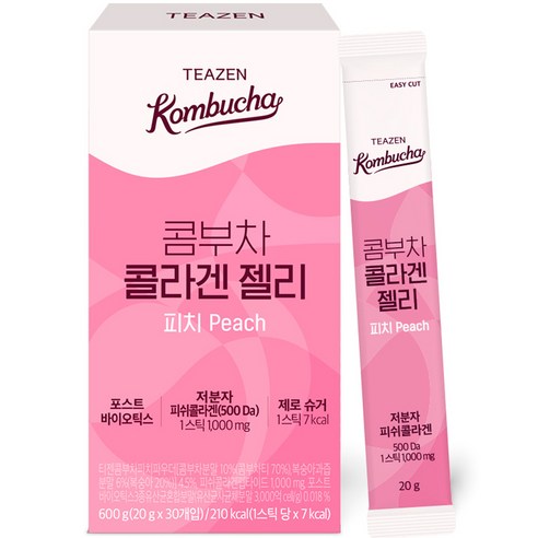 티젠 콤부차 콜라겐 젤리 피치 30개입, 30g, 1개