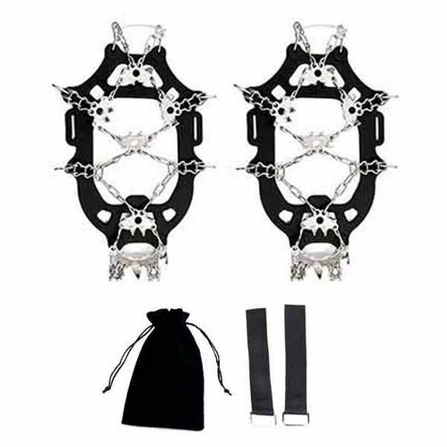 엘마운틴 23포인트 등산용 아이젠 스트랩 파우치 세트, 오렌지색