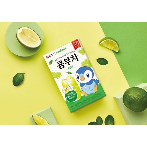 시원하고 건강한 여름의 필수 음료, 담터 포켓몬 콤부차 라임