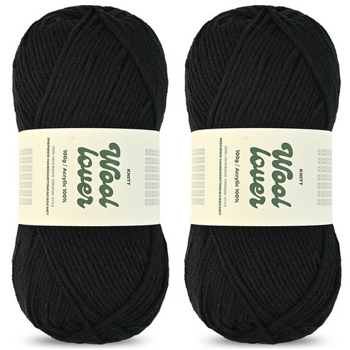 니뜨 울러버 뜨개실 100g, 13 블랙, 2개